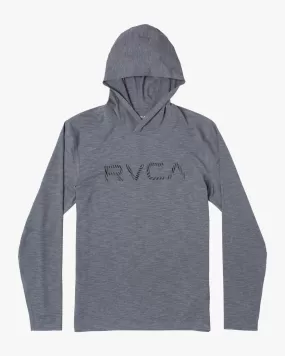 Boys RVCA Hooded Long Sleeve Rashguard - Heather Grey