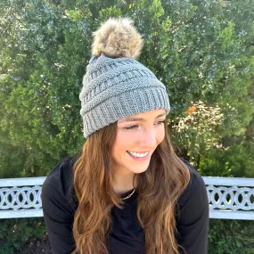 CC Classic Pom Pom Beanie Heathered Gray