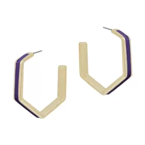 Game Day Hexagon Earrings - Purple