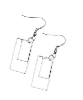 Stainless Steel Rectangular  Dangled Earrings